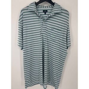 Fish Hippie‎ Mens Striped Golf Polo Shirt, Short Sleeve, Casual, Size L